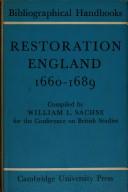 Sachse, William L. (William Lewis), 1912- Restoration England, 1660-1689