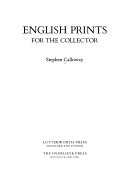 Calloway, Stephen. English prints for the collector /