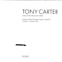 Carter, Tony, 1943- Tony Carter :